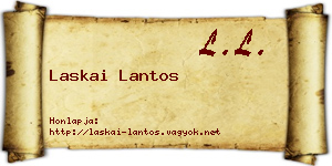 Laskai Lantos névjegykártya